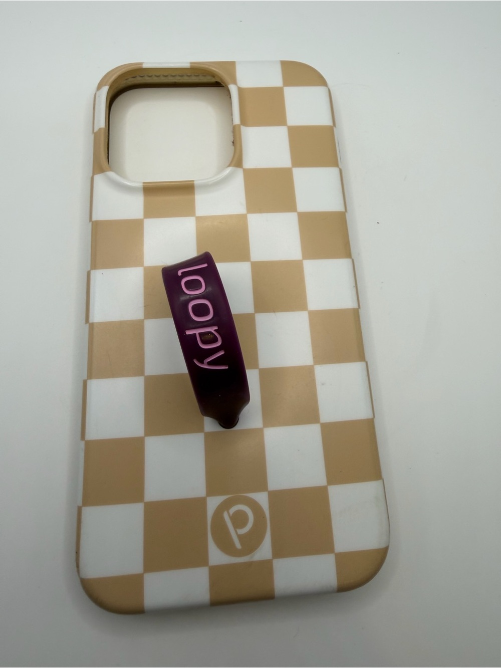 Loopy case Beige Checkerboard Phone Case fits iPhone 13 pro